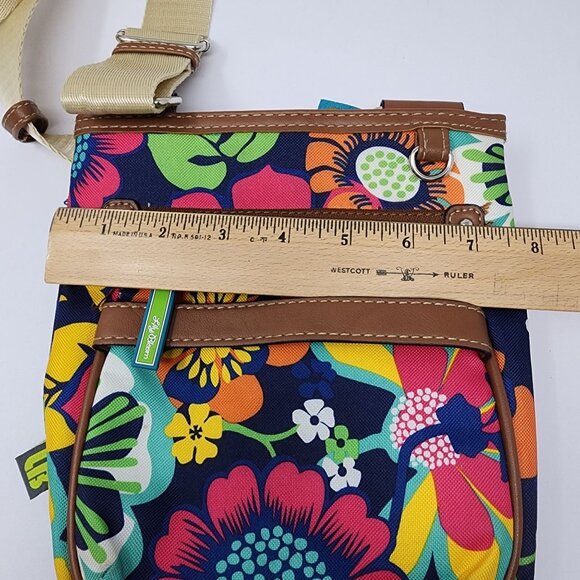 Lily Bloom Floral Crossbody Bag 8.5"x7.5" With Adjustable Strap and Pockets - Picture 9 of 9